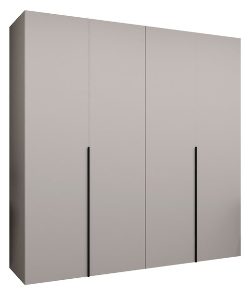 Gardróbszekrény Hartford 537, Laminált forgácslap, 202x200x52cm, Kasmír, Fekete