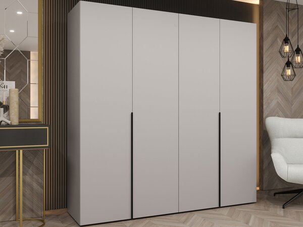 Gardróbszekrény Hartford 537, Laminált forgácslap, 202x200x52cm, Kasmír, Fekete