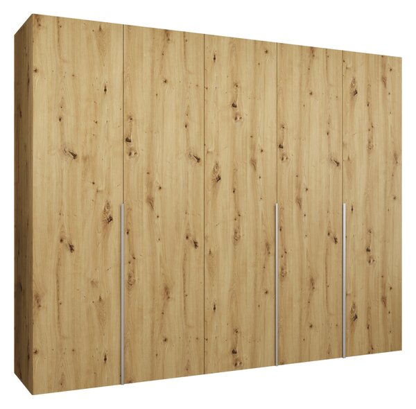 Gardróbszekrény Hartford 538, Laminált forgácslap, 202x250x52cm, Artisan tölgy, Kasmír