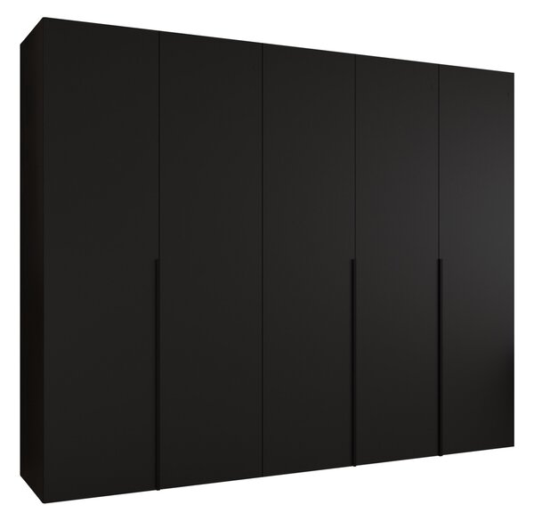 Gardróbszekrény Hartford 538, Laminált forgácslap, 202x250x52cm, Fekete