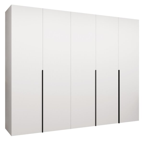 Gardróbszekrény Hartford 538, Laminált forgácslap, 202x250x52cm, Fekete, Fehér