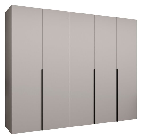 Gardróbszekrény Hartford 538, Laminált forgácslap, 202x250x52cm, Kasmír, Fekete