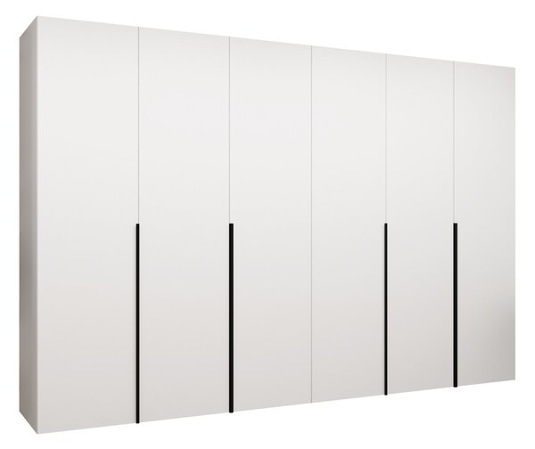 Gardróbszekrény Hartford 539, Laminált forgácslap, 202x300x52cm, Fekete, Fehér