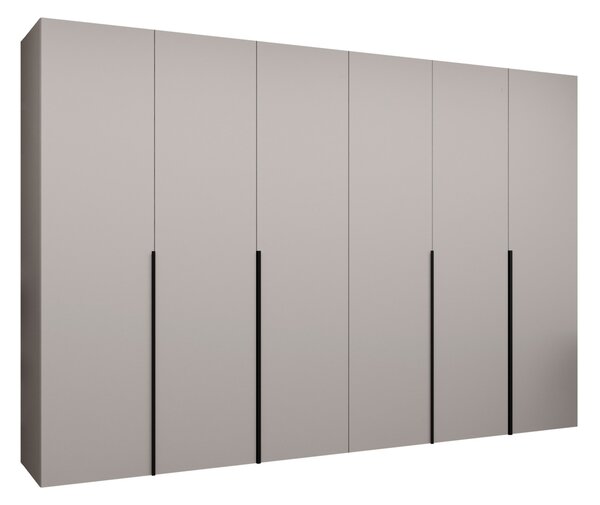 Gardróbszekrény Hartford 539, Laminált forgácslap, 202x300x52cm, Fekete, Kasmír