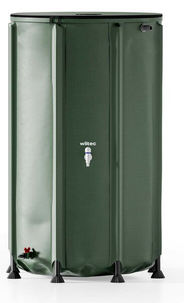 Összecsukható esővízgyűjtő hordó fedéllel csappal 500 literes 620 G/M² PVC-ből 65101
