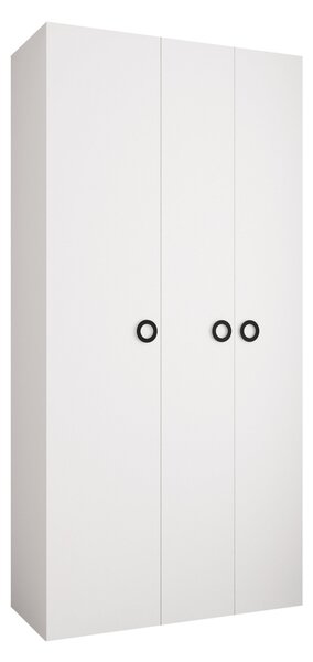 Gardróbszekrény Hartford 544, Laminált forgácslap, 246x120x42cm, Fekete, Fehér
