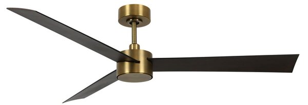 Climate IV ventilátor világítással, sárgaréz/diófa, DC – Beacon Beacon Lighting, Climate IV, dimmable, Fa, Nappali, Műanyag, Modern