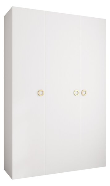 Gardróbszekrény Hartford 544, Laminált forgácslap, 246x160x42cm, Aranysárga, Fehér