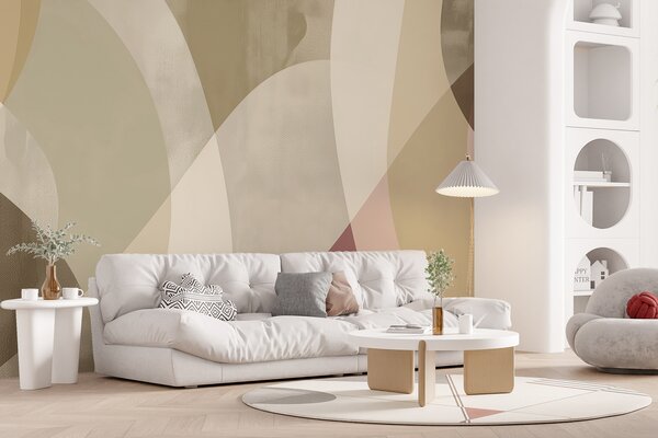Fotótapéta Lágy ívek tompa tónusokkal, folyó vonalakkal és bézs színátmenetekkel, minimalista és modern, Fotótapéta design, w01334v1 : Uwalls.hu