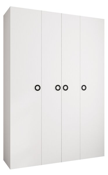 Gardróbszekrény Hartford 554, Laminált forgácslap, 246x170x42cm, Fekete, Fehér