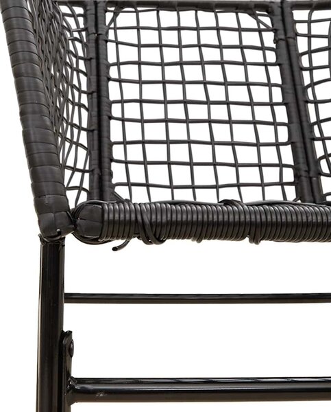 VidaXL 5 részes fekete polyrattan üveg kerti étkezőgarnitúra