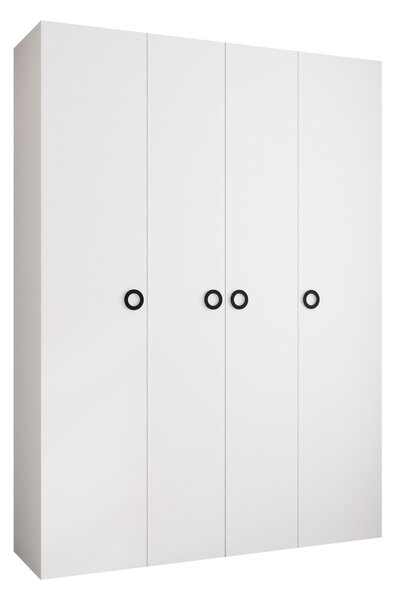 Gardróbszekrény Hartford 554, Laminált forgácslap, 246x180x42cm, Fekete, Fehér