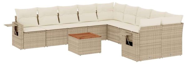 VidaXL Polyrattan Kerti Ülőgarnitúra - 11 részes - Bézs