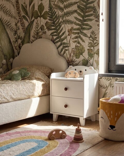 Kétfiókos éjjeliszekrény MIMILI 56 cm Fehér