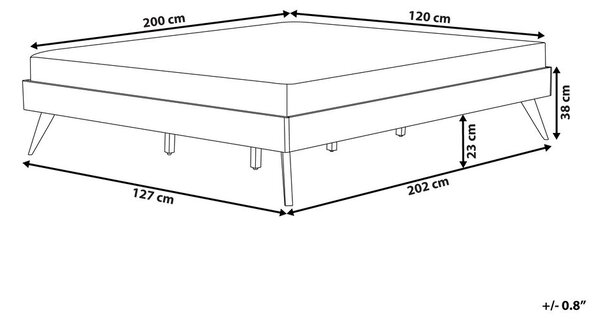 Fejtámla nélküli ágy BERRIC 120 x 200 cm Sötét kőris