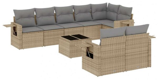 VidaXL Polyrattan Kerti Ülőgarnitúra - 9 részes