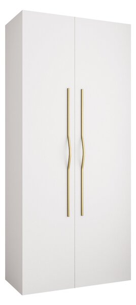 Gardróbszekrény Hartford 562, Laminált forgácslap, 246x110x42cm, Fehér, Aranysárga