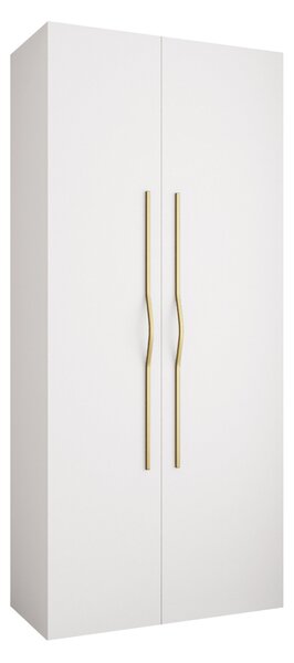Gardróbszekrény Hartford 562, Laminált forgácslap, 246x110x52cm, Aranysárga, Fehér