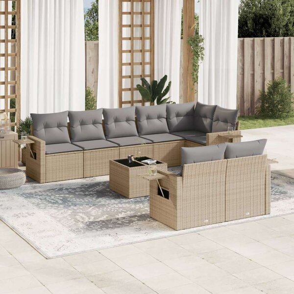 VidaXL Polyrattan Kerti Ülőgarnitúra - 9 részes