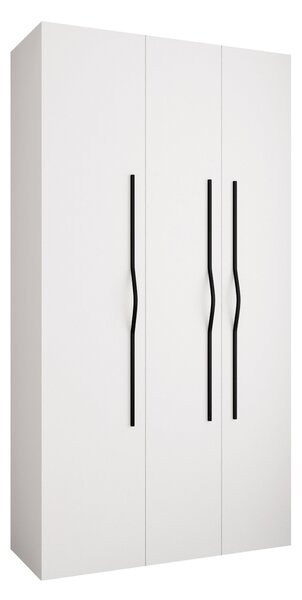Gardróbszekrény Hartford 563, Laminált forgácslap, 246x130x42cm, Fekete, Fehér
