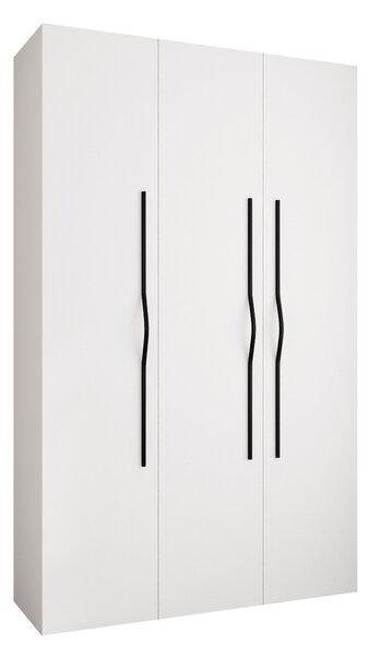 Gardróbszekrény Hartford 563, Laminált forgácslap, 246x150x42cm, Fekete, Fehér