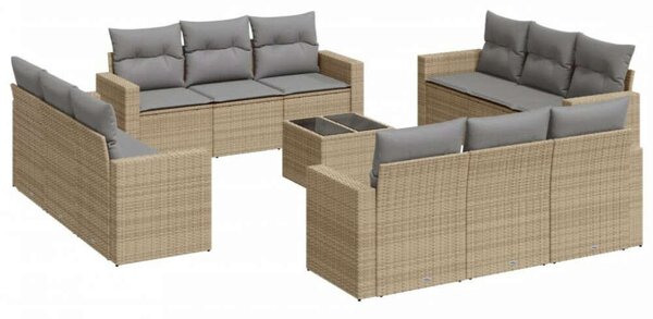 VidaXL Polyrattan Kerti Ülőgarnitúra - Bézs - 13 részes