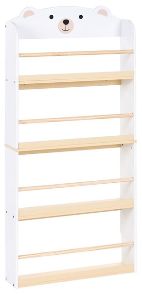 Négyszintes könyvespolc MIMILI 124 cm Fehér