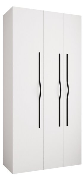 Gardróbszekrény Hartford 563, Laminált forgácslap, 246x120x42cm, Fekete, Fehér