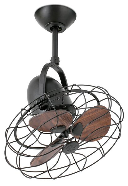 Keiki ventilátor, Ø43 cm, falra és mennyezetre szerelhető, sötétbarna – Faro FARO BARCELONA, Keiki, Fekete, Nappali, Fém, Vintage