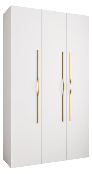 Gardróbszekrény Hartford 563, Laminált forgácslap, 246x140x42cm, Aranysárga, Fehér