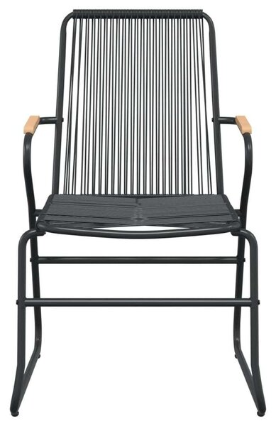 7 részes fekete pvc rattan kerti étkezőgarnitúra
