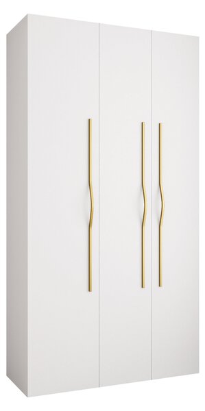 Gardróbszekrény Hartford 563, Laminált forgácslap, 246x130x42cm, Aranysárga, Fehér