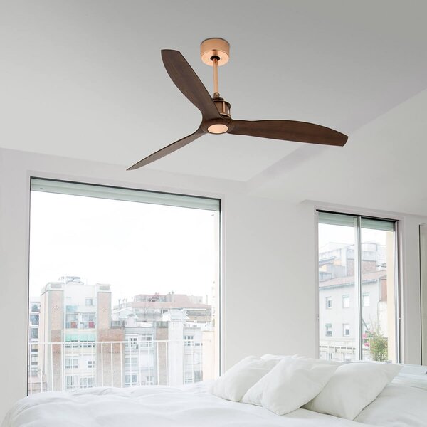Just Fan mennyezeti ventilátor, átmérő 128 cm, réz/diófa FARO BARCELONA, Just Fan, Fa, Nappali, Műanyag, Modern