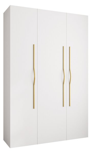 Gardróbszekrény Hartford 563, Laminált forgácslap, 246x160x42cm, Aranysárga, Fehér