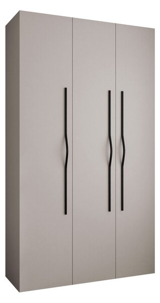 Gardróbszekrény Hartford 563, Laminált forgácslap, 246x140x42cm, Kasmír, Fekete