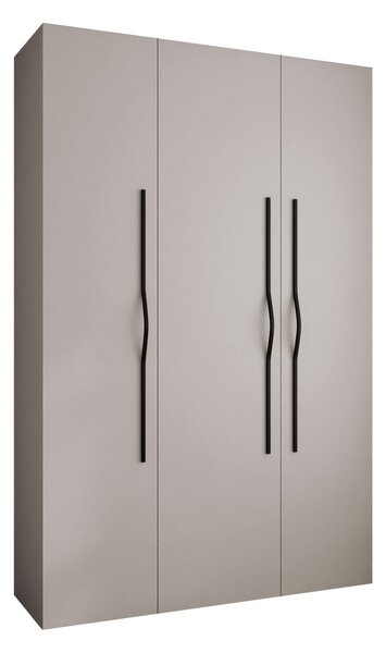 Gardróbszekrény Hartford 563, Laminált forgácslap, 246x160x52cm, Kasmír, Fekete