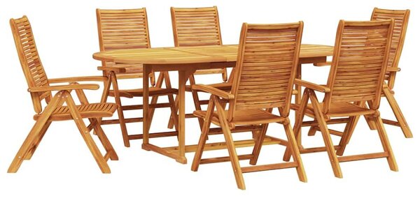 VidaXL Kert étkező szett 7 pcs Barna Tömör Akácfa