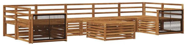 VidaXL Kültéri kanapé szett 8 pcs Természetes Tömör Akácfa