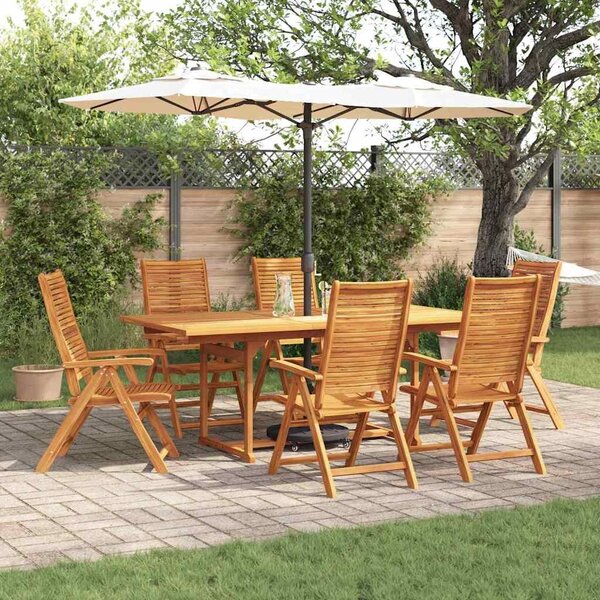 VidaXL Kert étkező szett 7 pcs Barna Tömör Akácfa