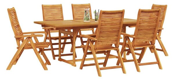 VidaXL Kert étkező szett 7 pcs Barna Tömör Akácfa