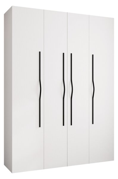 Gardróbszekrény Hartford 564, Laminált forgácslap, 246x180x42cm, Fekete, Fehér
