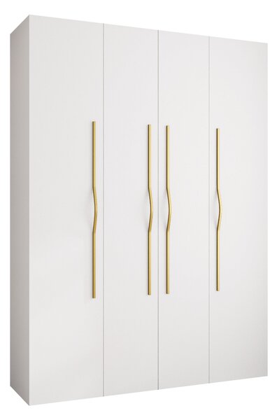 Gardróbszekrény Hartford 564, Laminált forgácslap, 246x180x42cm, Aranysárga, Fehér