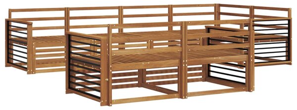 VidaXL Kültéri kanapé szett 7 pcs Természetes Tömör Akácfa