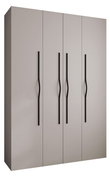 Gardróbszekrény Hartford 564, Laminált forgácslap, 246x170x52cm, Kasmír, Fekete