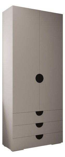 Gardróbszekrény Hartford 565, Laminált forgácslap, 237x100x47cm, Kasmír, Fekete