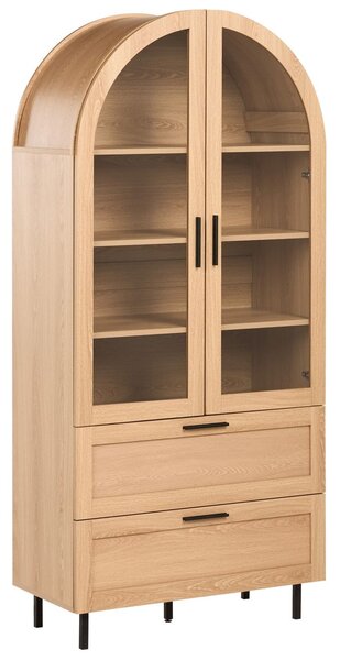 Üveges vitrin LACHINE 80 cm Világosbarna