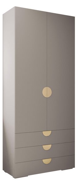 Gardróbszekrény Hartford 565, Laminált forgácslap, 237x100x47cm, Kasmír, Aranysárga