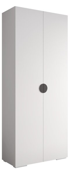 Gardróbszekrény Hartford 566, Laminált forgácslap, 237x100x47cm, Fehér, Fekete