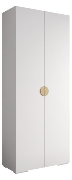 Gardróbszekrény Hartford 566, Laminált forgácslap, 237x100x47cm, Aranysárga, Fehér