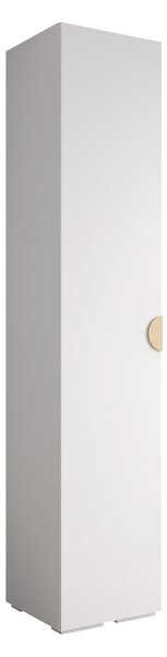 Gardróbszekrény Hartford 567, Laminált forgácslap, 237x50x47cm, Fehér, Aranysárga